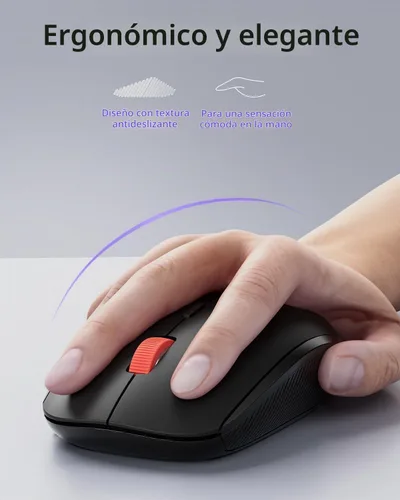 Vista 4 de Ratón inalámbrico, mini mouse inalámbrico delgado de 2.4G, agarres ergonómicos, 5 niveles ajustables 4000 DPI, pequeños ratones ópticos portátiles