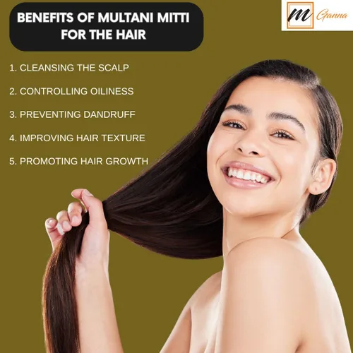 Vista 6 de Lodo Multani Mitti 100% natural purificado Fullers Earth Clay Powder de grado cosmético Mascarilla facial natural 100 GMS / 0.22 libras