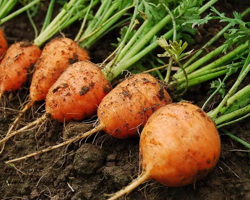 Vista 6 de Zanahoria dulce mercado de París redondo naranja herencia vegetal sin OMG para plantar