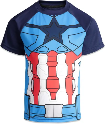Vista 5 de Marvel Avengers Captain America Spider-Man Iron Man 4 Pack Athletic Graphic T-Shirts Toddler to Big Kid