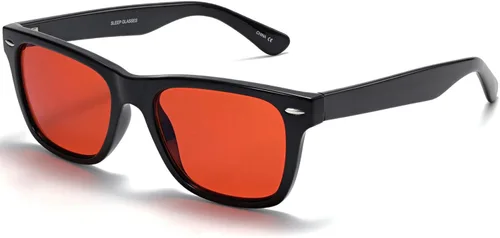 Vista 6 de ViewJoy Gafas para Dormir 99.9% Lentes de Luz Azul con Doble Capa AR, Lente Ámbar Naranja para Computadora, Juegos y Reducción de Fatiga Visual