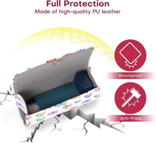 Vista 4 de MGZNMTY Estuche para inhalador de asma, funda de transporte y viaje compatible con práctico inhalador para adultos y niños (solo caso)