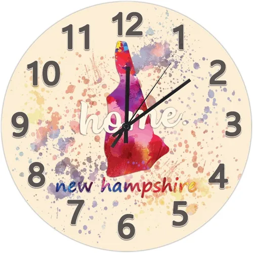 Vista 44 de UFunhome Reloj de pared con mapa del estado de Nevada, acuarela, Estados Unidos, reloj redondo de madera, funciona con pilas, silencioso, sin