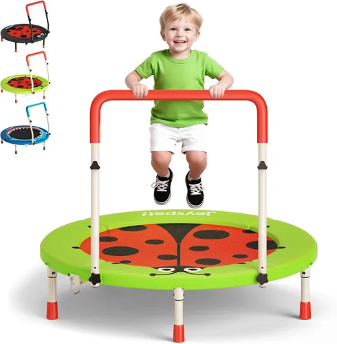 Vista 13 de Premium 3FT Foldable Toddler Trampoline for Kids Ages 3-6, 36 Inch ASTM Certified Mini Trampoline with Adjustable Handle, 100 lbs Capacity, Quiet
