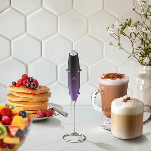 Vista 548 de Zulay Milk Boss Espumador de leche potente manual, hace espuma para latte, batidor para mezclar bebidas, café, miniespumador para capuchino, frappé
