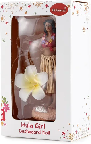 Vista 6 de Muñecas de hula bailando para tablero de coche, figuritas coleccionables para decoración del salpicadero, regalos para decoración del hogar, muñecos
