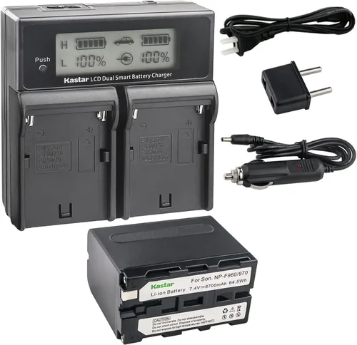 Vista 8 de Kastar NP-F970 CH04 Cargador rápido dual compatible con Sony HDR-FX7 HDR-FX7E HDV-FX1 HDV-Z1 HVL-20DW HVL-20DW2 HVL-LBPA HVL-ML20 HVR-DR60