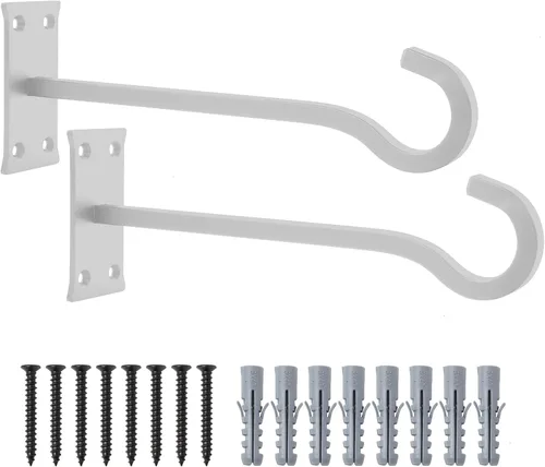 Vista 11 de QIEGL Soporte colgante para plantas de 6 pulgadas, gancho de metal para plantas, gancho de pastor decorativo para colgar linternas, comedero