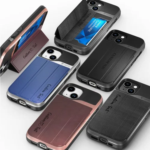 Vista 41 de VENA vCommute - Funda tipo cartera para iPhone 15, [protección contra caídas de grado militar] Funda de cuero con ranura para tarjetas con soporte