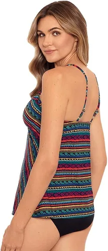 Vista 4 de Miraclesuit Traje de baño para mujer con nudo de amor escote corazón brasier con aros tankini