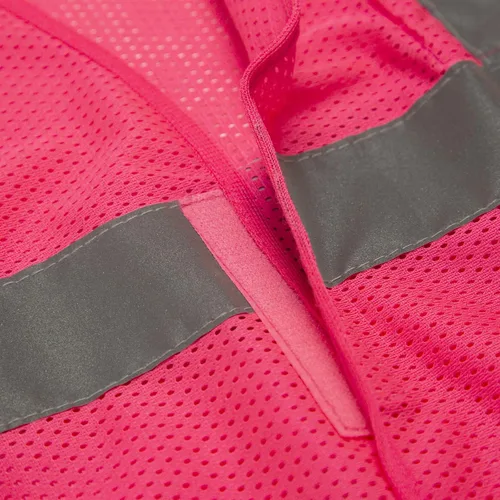 Vista 3 de JORESTECH Chaleco de seguridad reflectante de alta visibilidad con estampado de transferencia de calor personalizada (rosa)