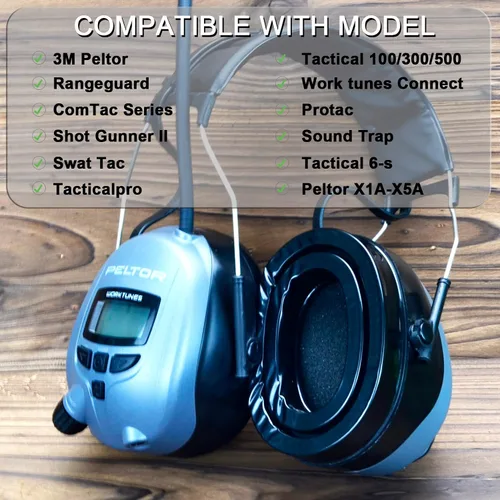 Vista 6 de defean - Almohadillas de repuesto de gel de silicona Instant Chill, compatibles con auriculares Peltor Tactical 100 300 500 Rangeguard / 3M
