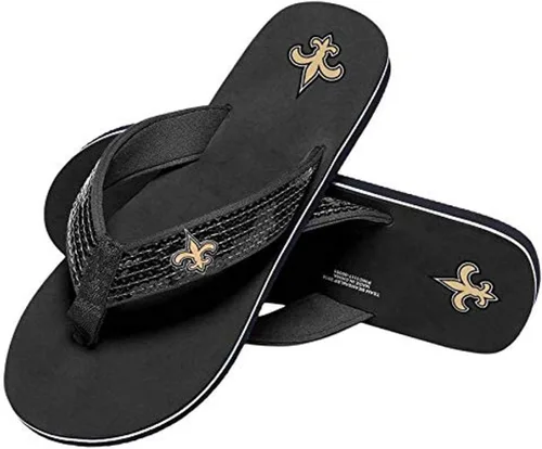 Vista 20 de FOCO Womens NFL Team Logo Sequin Strap Sandals Flip Flops