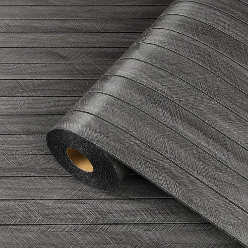 Vista 8 de ReWallpaper Paneles acústicos de color negro carbón para despegar y pegar, paneles de pared de listones absorbentes de sonido, paneles de pared