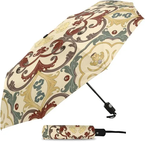Vista 2 de DHDM Automatic Beach Umbrella Outdoor Adults Printed Rain Umbrella for Men Parasol