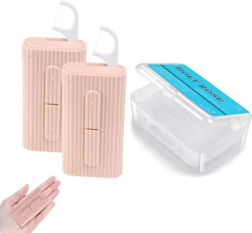 Vista 9 de Holy rose Dispensador Portátil de Palillos de Hilo Dental 2 Cajas, Estuche de Hilo Dental de Viaje con Palillos de Hilo Dental para Adultos 80