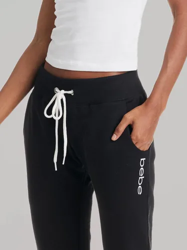 Vista 4 de bebe Pantalones deportivos para mujer, pantalones de felpa francesa con bajos fruncidos, pantalones de pijama con logotipo, para mujer
