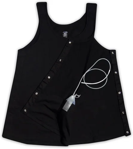 Vista 6 de Inspired Comforts Camiseta sin mangas de recuperación de mastectomía poscirugía con bolsillo de drenaje y acceso a presión