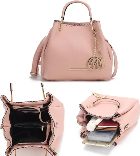 Vista 6 de MKF Collection Mia K - Bolso de mano para mujer, de piel vegana, con asa superior, bolso de mano