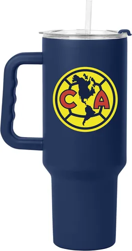 Vista 8 de Logo Brands Liga MX CF Monterrey - Vaso con mango de acero inoxidable de 40 onzas, doble pared, aislado al vacío, acabado con recubrimiento