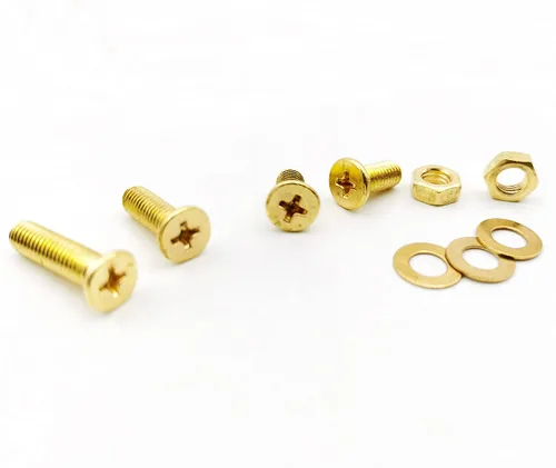 Vista 3 de Huzstar M3 M4 M5 Phillips Tornillos de cabeza avellanada de latón Tornillos de máquina Surtido de tuercas Arandelas, Cobre