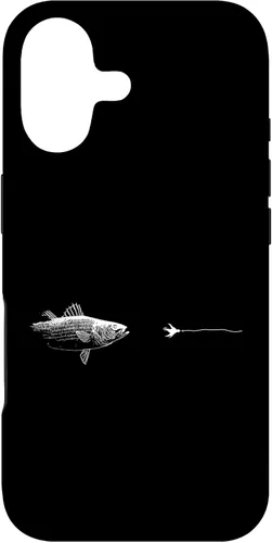 Vista 32 de Graphic Fly Fishing Hook Line - Fish Striped Bass Case for iPhone 16