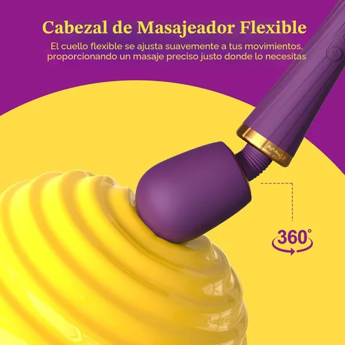 Vista 4 de Kit de Vibrador de Varita Tracy's Dog, Masajador Inalámbrico con 4 Accesorios de Silicona para Estimulación del Clítoris, Punto G, Anal y Pene