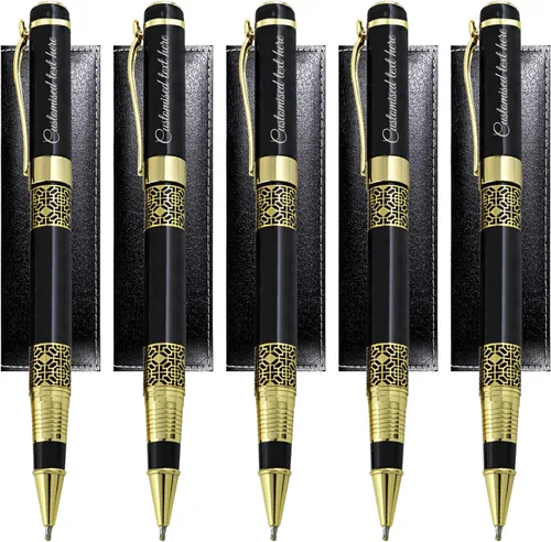 Vista 9 de Bolígrafos personalizados y bolígrafos de gel con nombres de empresa, juego de bolígrafos de regalo de oficina, con caja de bolígrafo de regalo