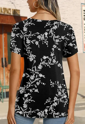 Vista 5 de CATHY 2025 - Blusas de verano para mujer, con mangas cortas, cuello en V, estilo túnica, tallas S-4XL Talla B