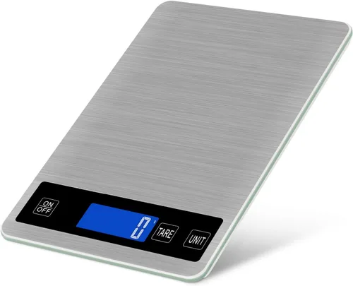 Vista 10 de Báscula digital de cocina, báscula de cocina recargable de acero inoxidable de 11.0 lbs/11 libras, de alta precisión, sensor táctil, pantalla LCD