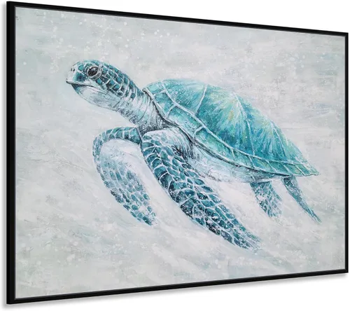 Vista 13 de Yihui Arts Lienzo enmarcado texturizado pintado a mano de garza