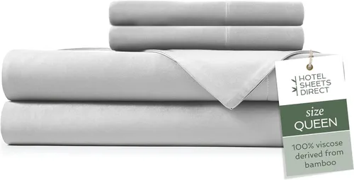 Vista 12 de Hotel Sheets Direct - Juego de sábanas 100% viscosa derivada de bambú tamaño individual - sábanas refrescantes con 1 funda de almohada