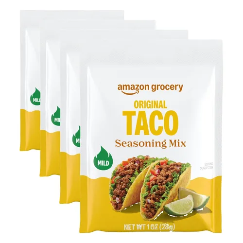 Vista 6 de Amazon Grocery, Mezcla de condimentos para tacos, calor suave, 1 onza (anteriormente Happy Belly, el embalaje puede variar)