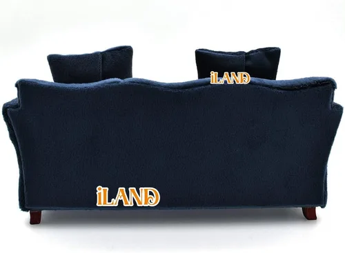 Vista 5 de iLAND Muebles modernos para casa de muñecas en escala 1/12 de sofá en miniatura para sala de estar de casa de muñecas (terciopelo azul oscuro)