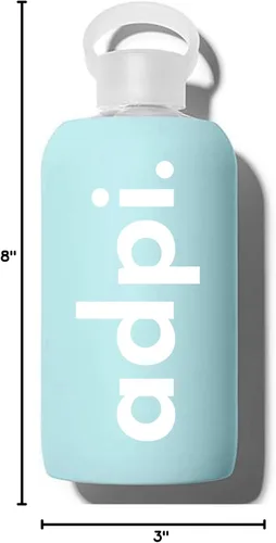 Vista 7 de Sorority Shop Alpha Delta Pi - Botella de agua de vidrio con funda de silicona, botella de agua de vidrio de 16 onzas, botella de agua de vidrio
