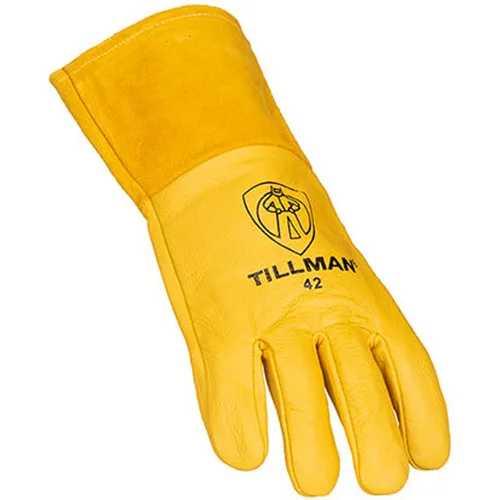 Vista 2 de Tillman 42 guantes de soldadura, puño recto, pulgar recto, piel de cerdo premium, M, 1 PR 42M - 1 cada uno
