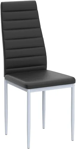 Vista 5 de KOTEK Juego de 4 sillas de comedor de piel sintética, sillas laterales tapizadas con respaldo alto ergonómico y marco de acero, sillas laterales