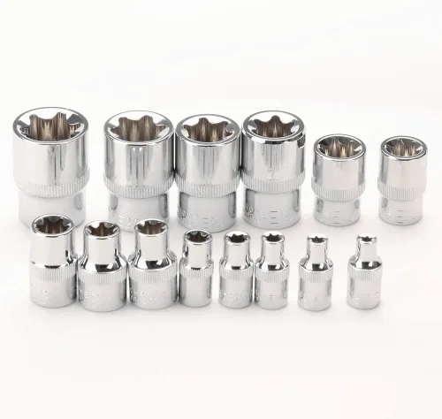 Vista 4 de FLZOSPER E-TORX - Juego de 14 piezas de llaves de vaso de estrella hembra, juego de llaves de torsión E4 - E24, 1/4 pulgadas, 3/8 pulgadas y 1/2
