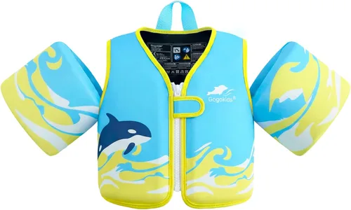 Vista 21 de Gogokids Chaleco de natación para bebé, flotadores para niños de 33-66 libras, chaqueta de natación para niños con alas de agua para niños de 2 3 4