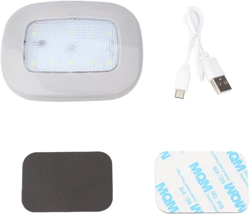 Vista 4 de Luces Auto para Techo de Coche, Luz Cúpula Magnética con USB Universal Recargable, Inalámbrica, 10 LEDs para Interior y Exterior de Coche, Barco