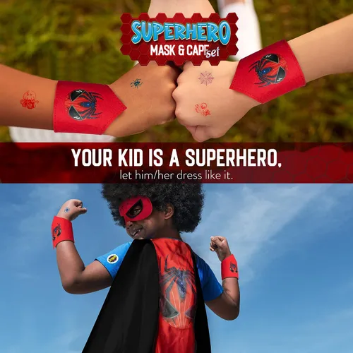 Vista 5 de 58 capas y máscaras de superhéroes para niños juguetes para niños de 3 a 12 años máscaras con 58 accesorios disfraces de dibujos animados