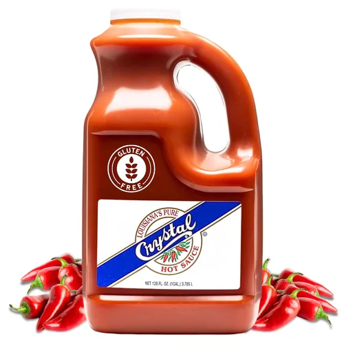 Vista 10 de Crystal Louisiana's Pure Hot Sauce con ajo, 12 onzas, pimientos de cayena añejos, calor medio, sabor Gumbo a Bloody Mary's