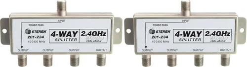 Vista 10 de STEREN 2 vías 2.4GHz 90dB 1 puerto de paso de alimentación DC que pasa en un puerto F-Pin divisor coaxial [201-232]