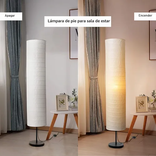 Vista 8 de Lámpara de pie moderna, regulable, 3 niveles de brillo, de papel, lámpara de pie alta con pantalla, lámparas de pie minimalistas de 55 pulgadas