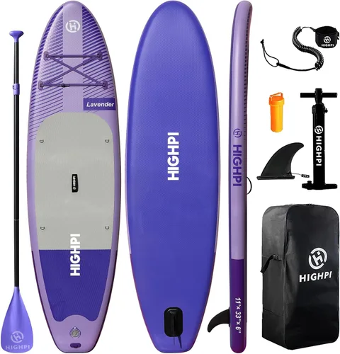 Vista 9 de Highpi Inflatable Stand Up Paddle Board for Youth and Adults – Wide Sup with Premium Accessories, Blow Up Paddleboard for Surfing, Fishing, Yoga &