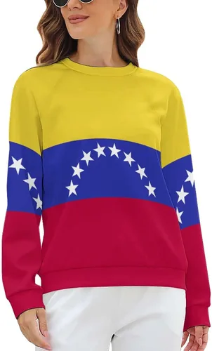 Vista 8 de Suéter casual de manga larga con cuello redondo y raglán de los Estados Unidos para mujer
