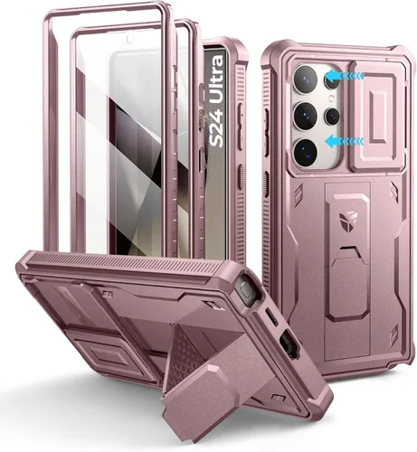 Vista 42 de Dexnor Funda para Samsung Galaxy S24 con Cubierta Deslizante Integrada para Cámara y Protector de Pantalla y Soporte, Funda Resistente a los Golpes