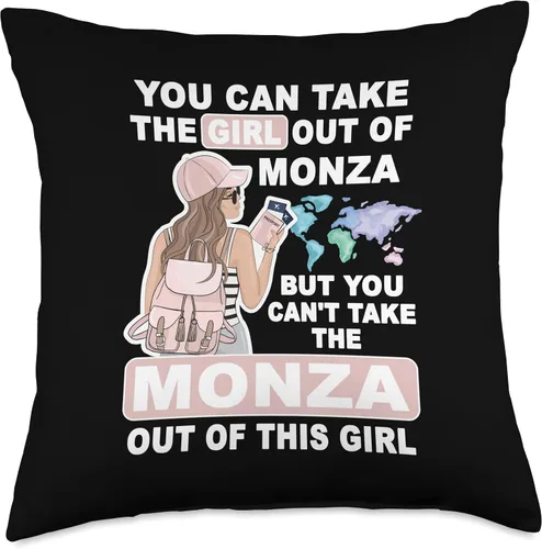 Vista 4 de Cool Girl from Monza City - Proud Monza Girl Throw Pillow
