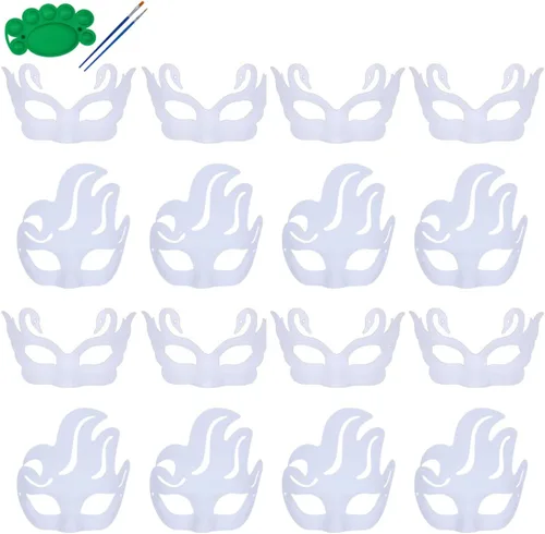 Vista 12 de Qavctw DIY White Masks Paper Cosplay Christmas Party Mask Unpainted Plain Craft Masquerade Masks