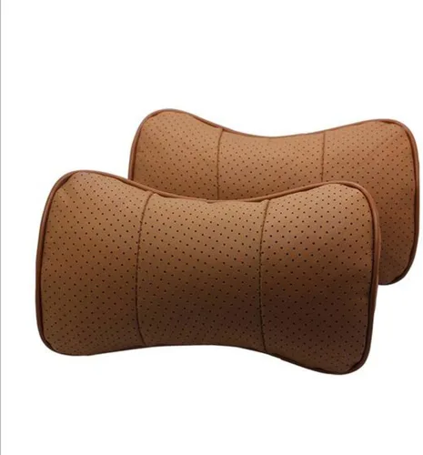 Vista 9 de 2 fundas de cuero para reposacabezas de automóvil, fundas de cojín para almohada (beige)